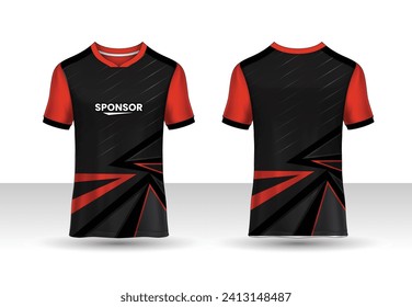 Sport jersey template mockup stripe line grunge abstract design for football soccer, racing, gaming, running red color
