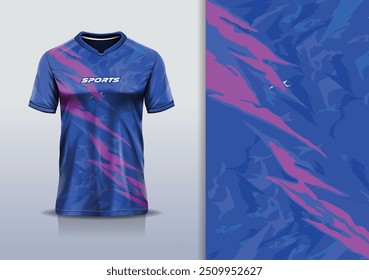 Modelo de camisa de esporte mockup textura grunge design abstrato para futebol futebol, corrida, corrida, esportes e, cor rosa azul	