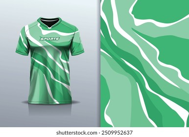 Modelo de camisa esporte mockup textura abstrata design para futebol futebol, corrida, corrida, esportes e, cor branca verde	