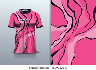 Sport jersey template mockup texture abstract design for football soccer, racing, running, e sports, pink black color		