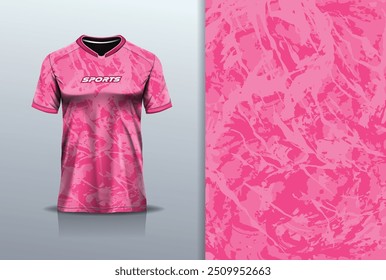 Modelo de camisa de esporte mockup textura grunge design abstrato para futebol futebol, corrida, corrida, esportes e, cor rosa	