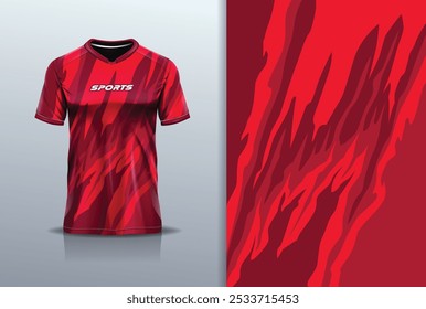 Diseño abstracto rústico del Vector del grunge de la textura de la maqueta de la Plantilla del jersey del deporte para el fútbol, las carreras, correr, e Sports, color rojo