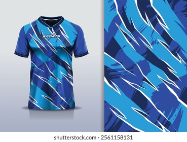 Sport jersey template mockup texture grunge rustic abstract vector design for football soccer, racing, running, e sports, blue navy white color