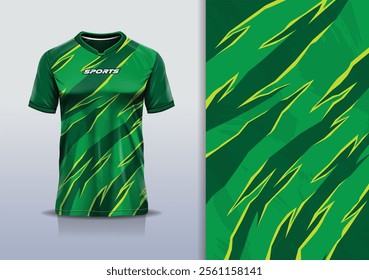 Sport jersey template mockup texture grunge rustic abstract vector design for football soccer, racing, running, e sports, green yellow color