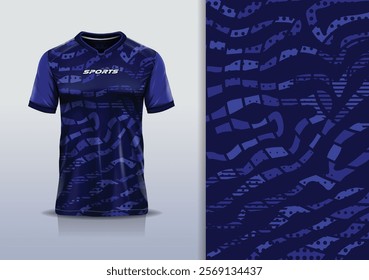 Sport jersey template mockup texture grunge rustic abstract vector design for football soccer, racing, running, e sports, blue black color