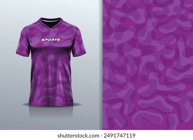 Sport jersey template mockup  water  wave design for football soccer, racing, running, e sports, purple color