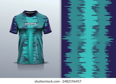 Sport jersey template mockup wave grunge design for football soccer, racing, running, e sports, green color