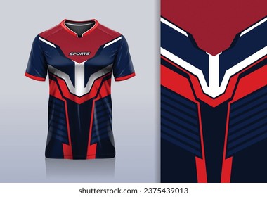 Sport jersey template modern stripe tech abstract design for esports, football soccer, racing, run, red black color