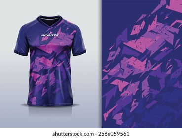 
Sport jersey template sharp line mockup texture grunge rustic abstract vector design for football soccer, racing, running, e sports, pink purple color	