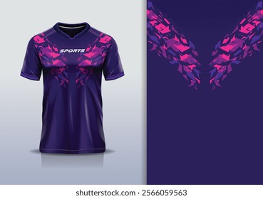 Sport jersey template sharp line mockup texture grunge rustic abstract vector design for football soccer, racing, running, e sports, pink purple color	