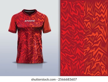 Sport jersey template sharp line mockup texture grunge rustic abstract vector design for football soccer, racing, running, e sports, red orange color