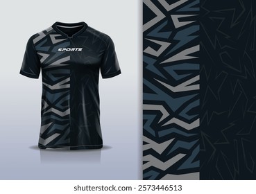 Sport jersey template sharp line mockup texture grunge rustic abstract vector design for football soccer, racing, running, e sports, gray color