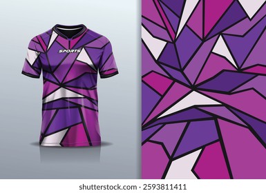 Sport jersey template sharp line mockup texture grunge rustic abstract vector design for football soccer, racing, running, e sports,  purple pink color