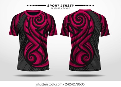Sport jersey texture with 3D vector mockup front and back view for sublimation