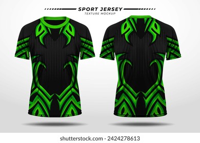 Sport jersey texture with 3D vector mockup front and back view for sublimation