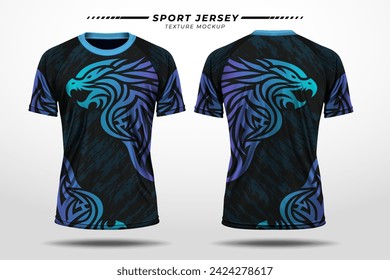 Sport jersey texture with 3D vector mockup front and back view for sublimation