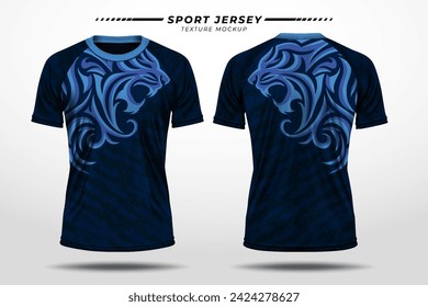 Sport jersey texture with 3D vector mockup front and back view for sublimation