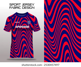 Sport Jersey Uniform Fabric Textile Design with Navy and Red Color for Soccer Football Club