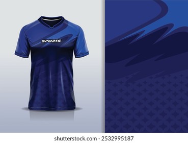 Esporte jersey vetor modelo de projeto mockup curva linha grunge para futebol futebol, corrida, esportes, cor azul