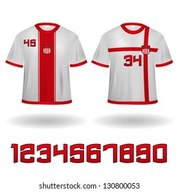 Sport Jerseys with Numbers Vector Illustration.