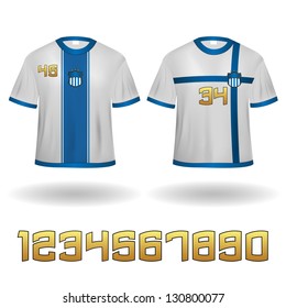 Sport Jerseys with Numbers Vector Illustration.