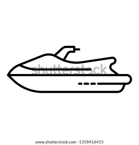 Sport jet ski icon. Outline sport jet ski vector icon for web design isolated on white background