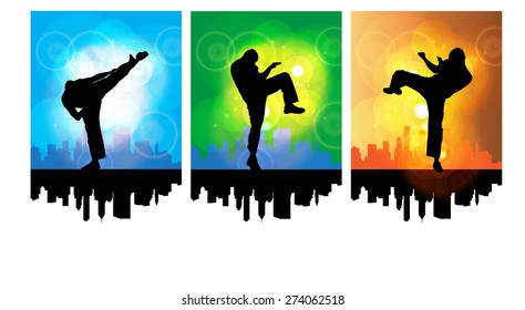 Sport. Karate illustartion, vector