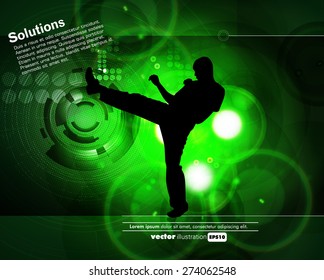 Sport. Karate illustartion, vector