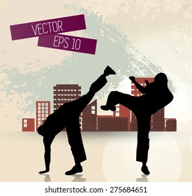 Sport. Karate illustartion, vector