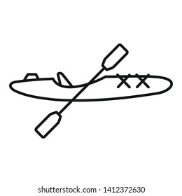 Sport kayak icon. Outline sport kayak vector icon for web design isolated on white background