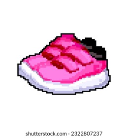 sport kid shoes game pixel art retro vector. bit sport kid shoes. old vintage illustration