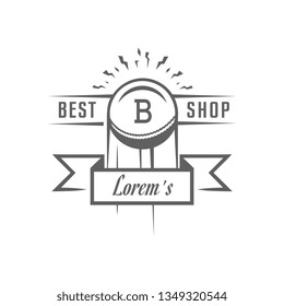 Sport label. Baseball logotype with design elements. Emblem for sport shop, club, outfit.