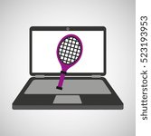 sport laptop app concept racket vector illustration eps 10
