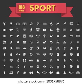 sport large set of simple vector icons
