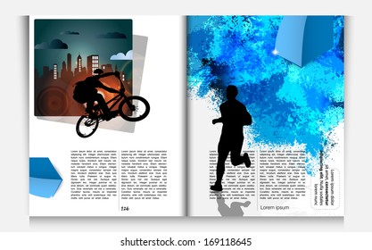 Sport Layout Magazine. Vector