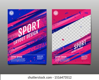 sport Layout , template Design, Abstract Background, Dynamic Poster, Brush Speed Banner, grunge ,Vector Illustration.