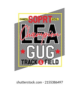 sport league track field Premium Vector illustration of a text graphic. suitable screen printing and DTF for the design boy outfit of t-shirts print, shirts, hoodies baba suit, kids cottons, etc.