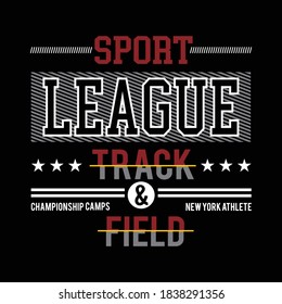 sport league track and fields,design typography vector illustrationfor print