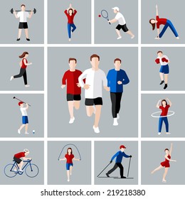 Exercise icons stock vector. Illustration of person, sport - 38733444