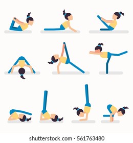 Sport and leisure people activities icons set isolated vector illustration