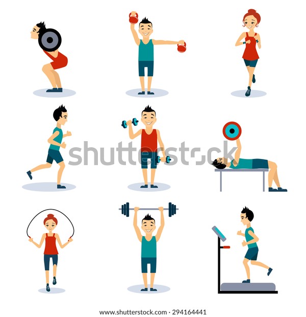 Sport Leisure People Activities Icons Set Stock Vector (Royalty Free ...