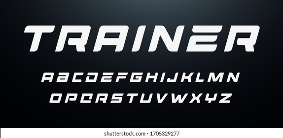 Sport letters set. Dynamic bold italic style alphabet. Font fort sport, gym, motivation, competitions, automotive and races. Vector typography design.