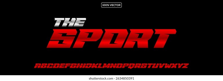 Letras desportivas definidas. Fonte Red race. Alfabeto latino vetor estilo corrida em negrito itálico. Fontes para evento, promoção, modelo de ilustração de logotipo