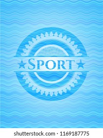 Sport light blue water emblem.