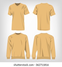 Sport light brown sweater and t-shirt isolated vector
