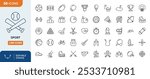 Sport Line Editable Icons set. Sport icons Pixel perfect. Contain baseball, basketball, soccer, and other sports