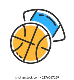 Sport line icon. Basketball ball and ball for football logo. Vector illustration concept.