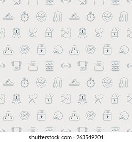Sport line icon pattern set