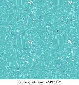 Sport line icon pattern set