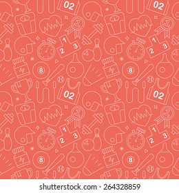 Sport line icon pattern set